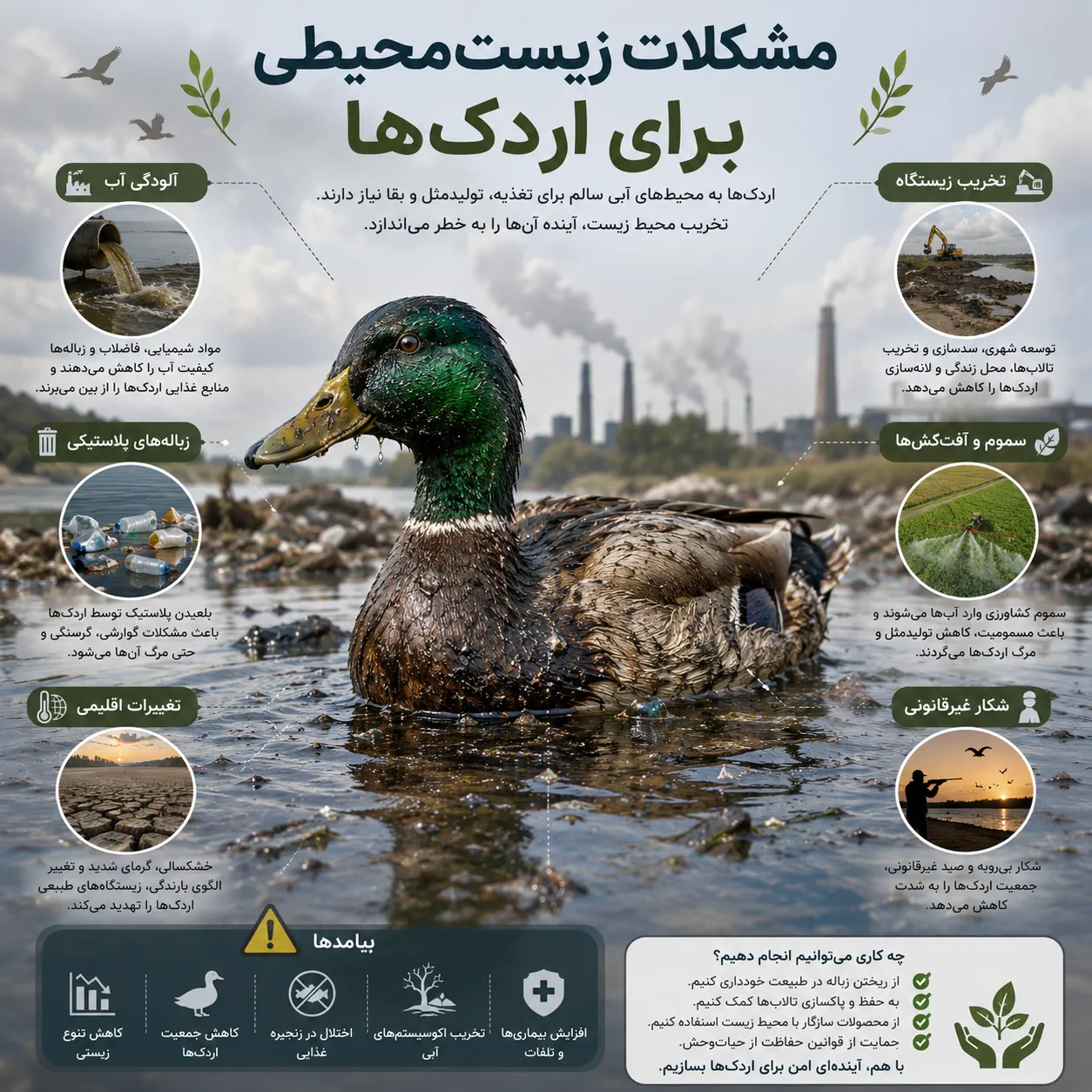 مشکلات زیست‌محیطی برای اردک‌ها